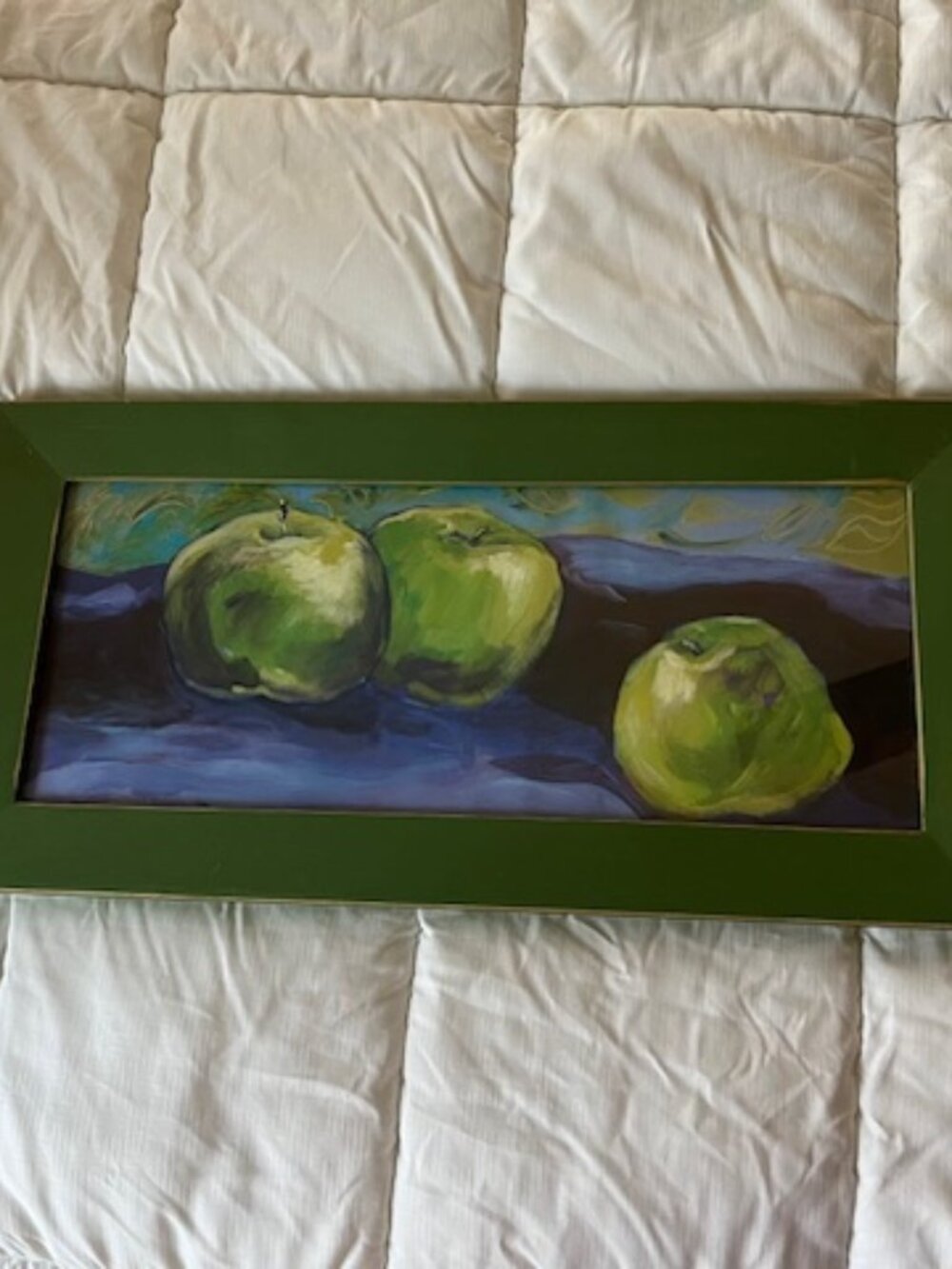 Granny Smith Apples Print, Wooden Frame